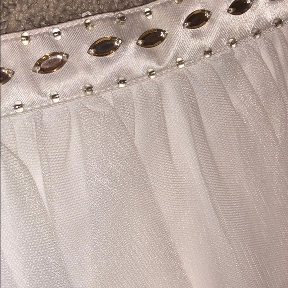 Two piece white and gold/tan dress - Picture 4 of 6